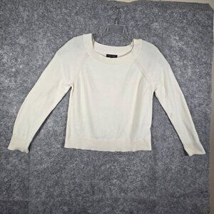 Banana Republic  Sweater Long Sleeve Pullover Scoop Neck Cream Women's Size M